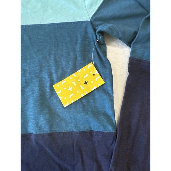 Rumi + Ryder Boys Colorblock Shades Of Blue Long Sleeve Hooded TShirt XLarge NEW - Picture 3 of 3